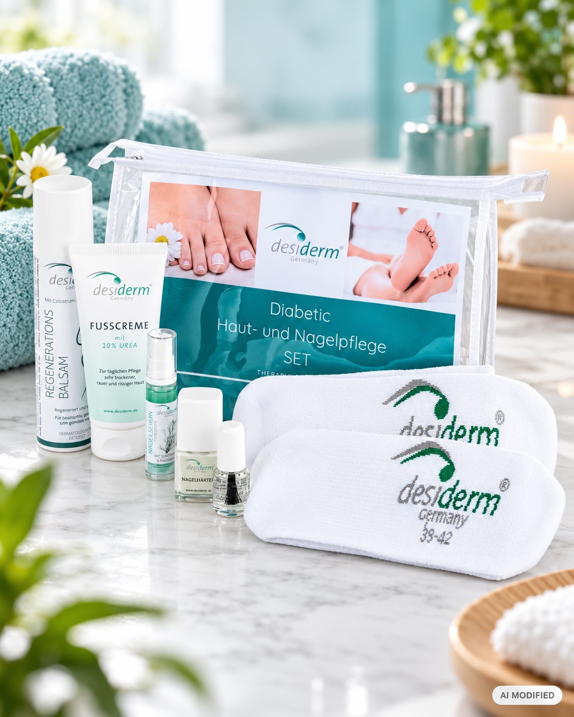 desiderm Diabetic Haut- und Nagelpflege-Set, Gr. 39-42