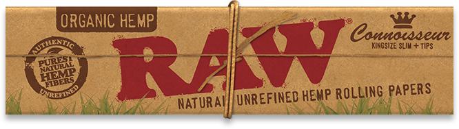 32 Blätter pro Packung RAW Papers | Organic Hemp Connoisseur King Size Slim | 32 Blättchen