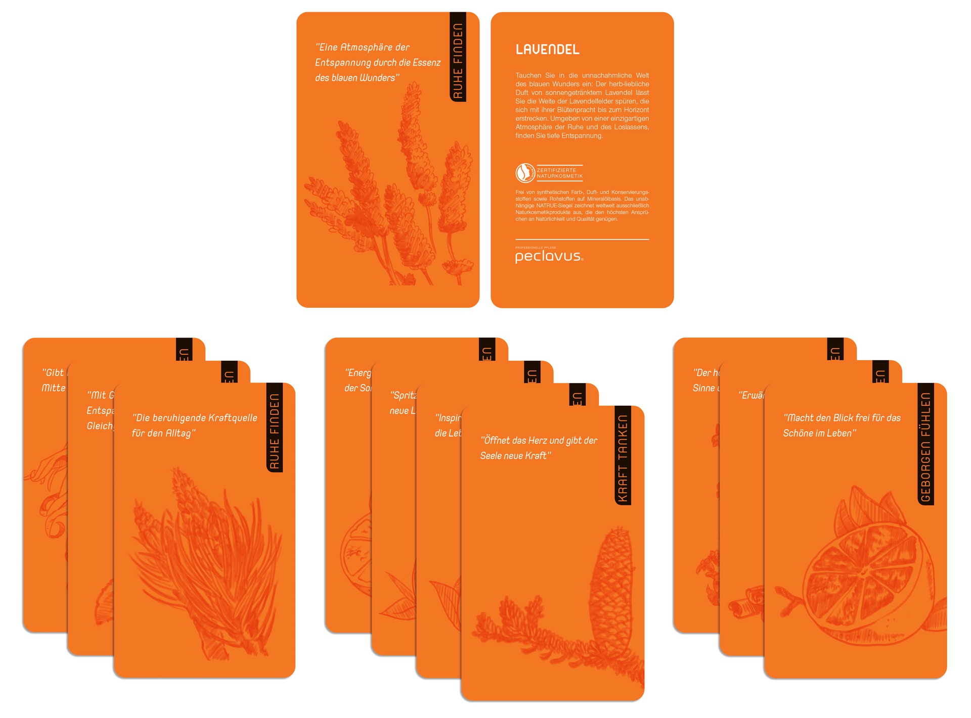 PECLAVUS Dufterlebniskarten-Set für Holzpodest | Ätherische Öle PECLAVUS Dufterlebniskarten-Set für Holzpodest | Ätherische Öle