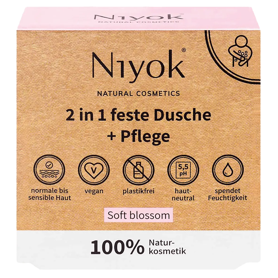 Niyok Feste Dusche + Pflege, 80 g, SOFT BLOSSOM Niyok Feste Dusche + Pflege, 80 g, SOFT BLOSSOM