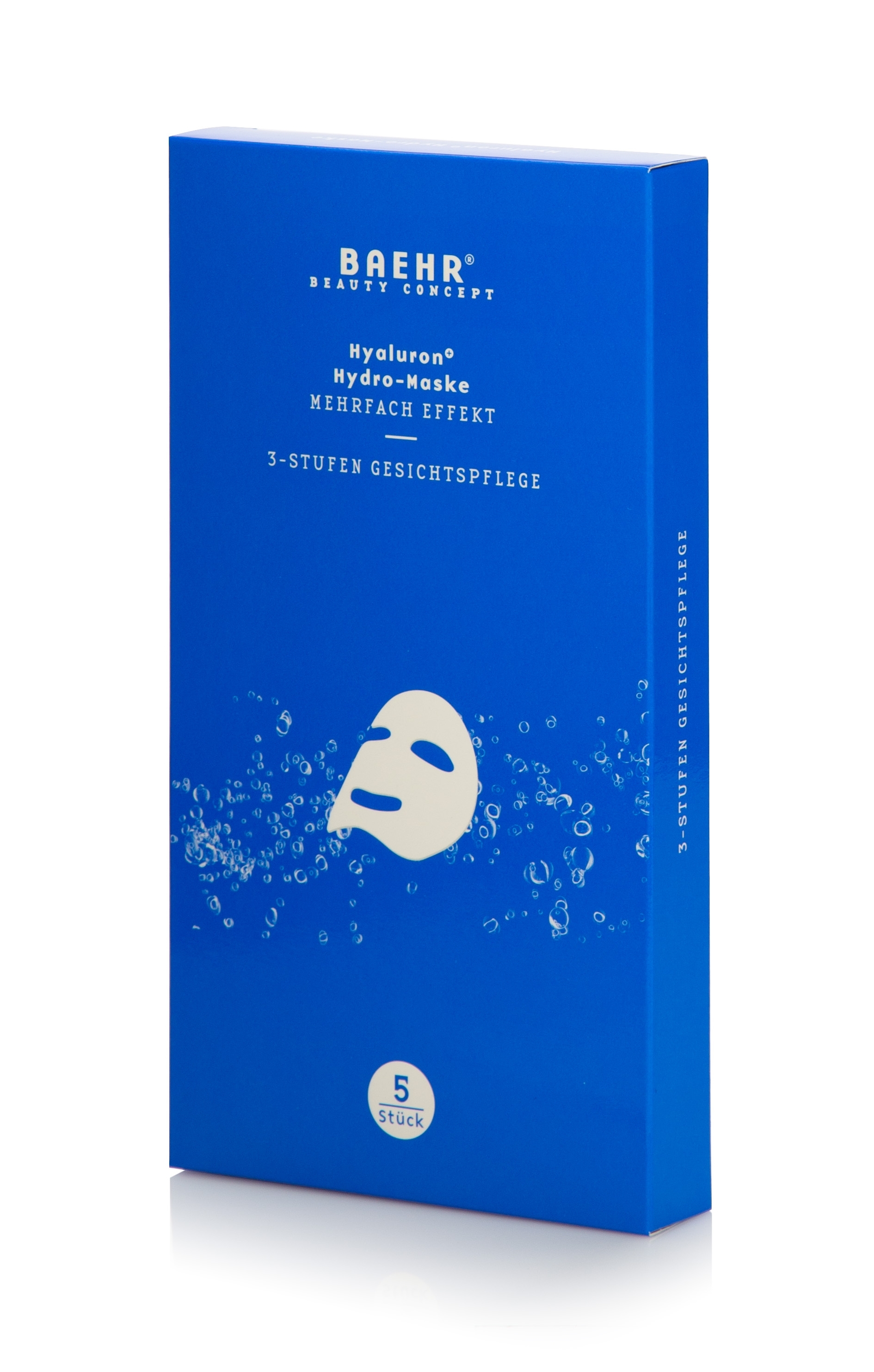 BAEHR Hyaluron+ - Vliesmaske, 3-Stufen Gesichtspflege | 5 Stück 