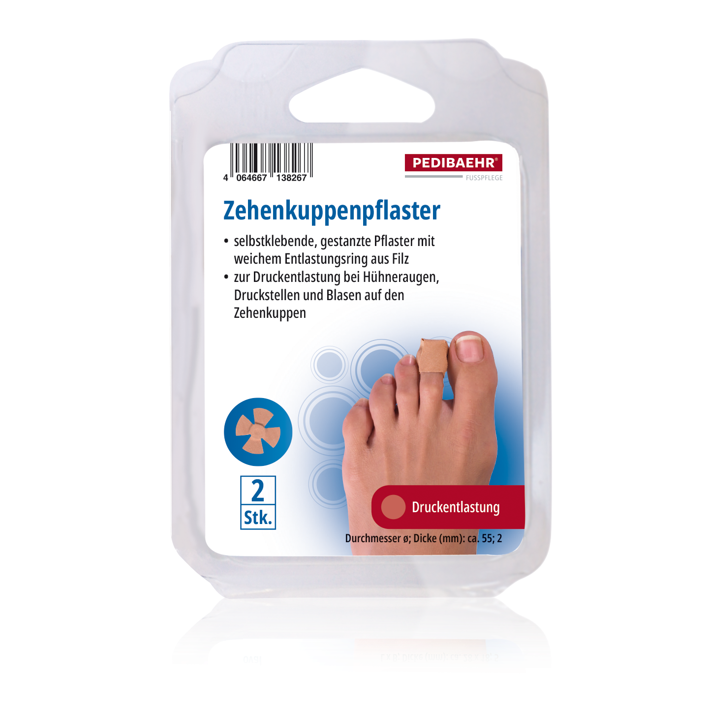 PEDIBAEHR Zehenkuppenpflaster, 1 Pack (2 Stk.)