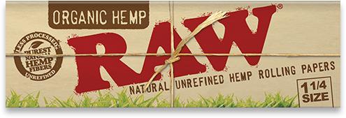50 Blätter pro Packung RAW Papers | Organic Hemp 1¼ | 50 Blättchen