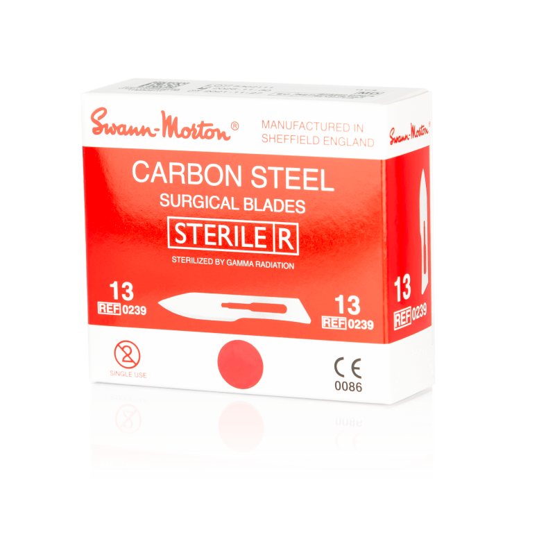SWANN-MORTON Carbonstahl-Klingen Nr. 13 steril (100 Stück)