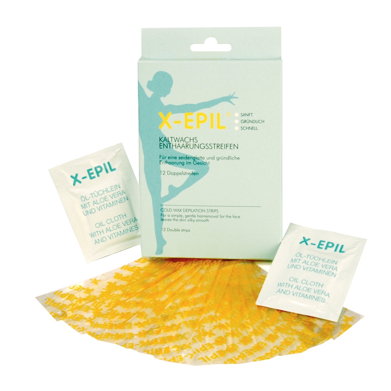X-EPIL Kaltwachsstreifen schmal fürs Gesicht | 12 Stück X-EPIL Kaltwachsstreifen schmal fürs Gesicht | 12 Stück