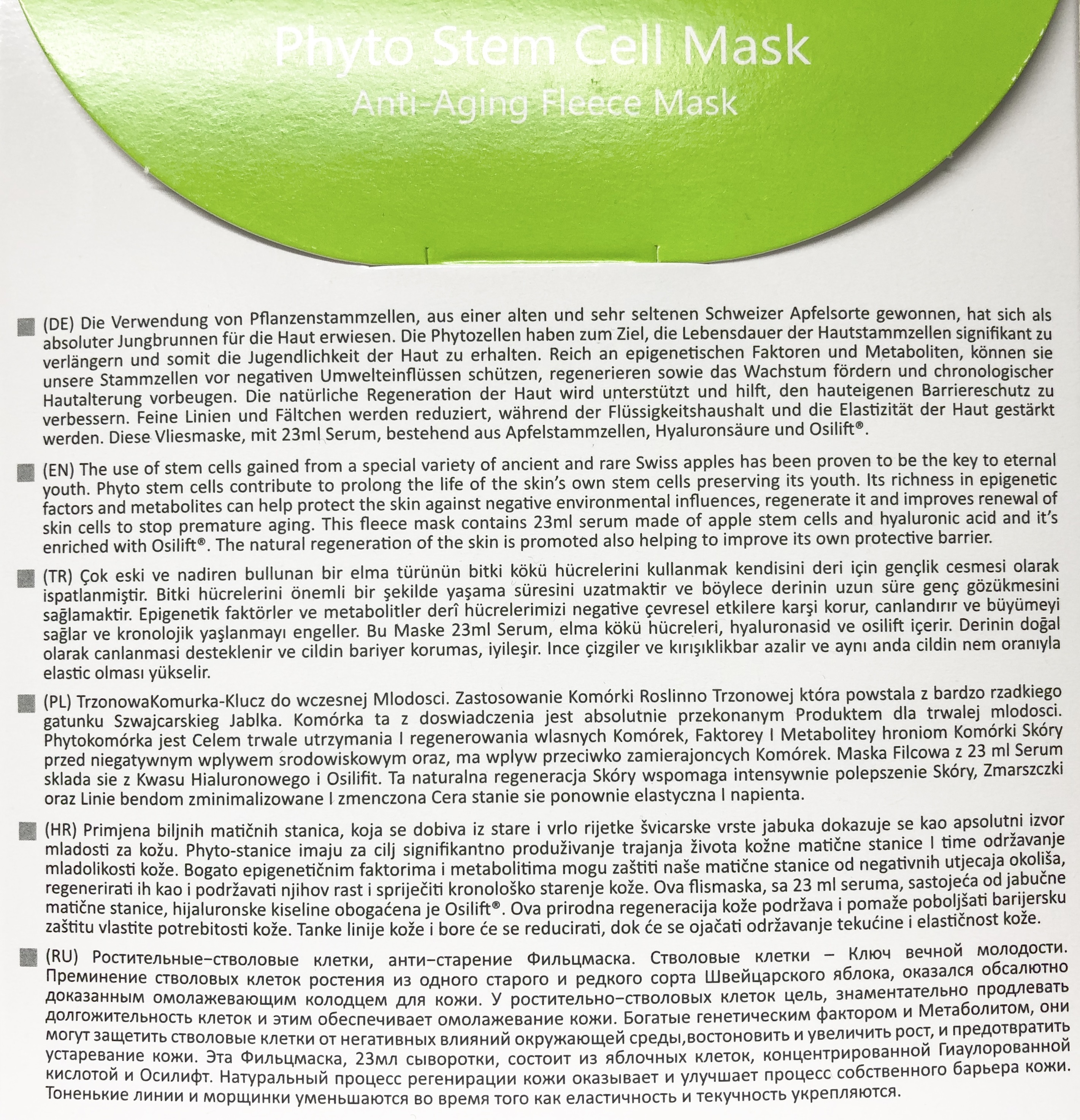 Cora Fee Phyto Stem Cell Mask | Anti-Aging Fleece Mask 5 Stück