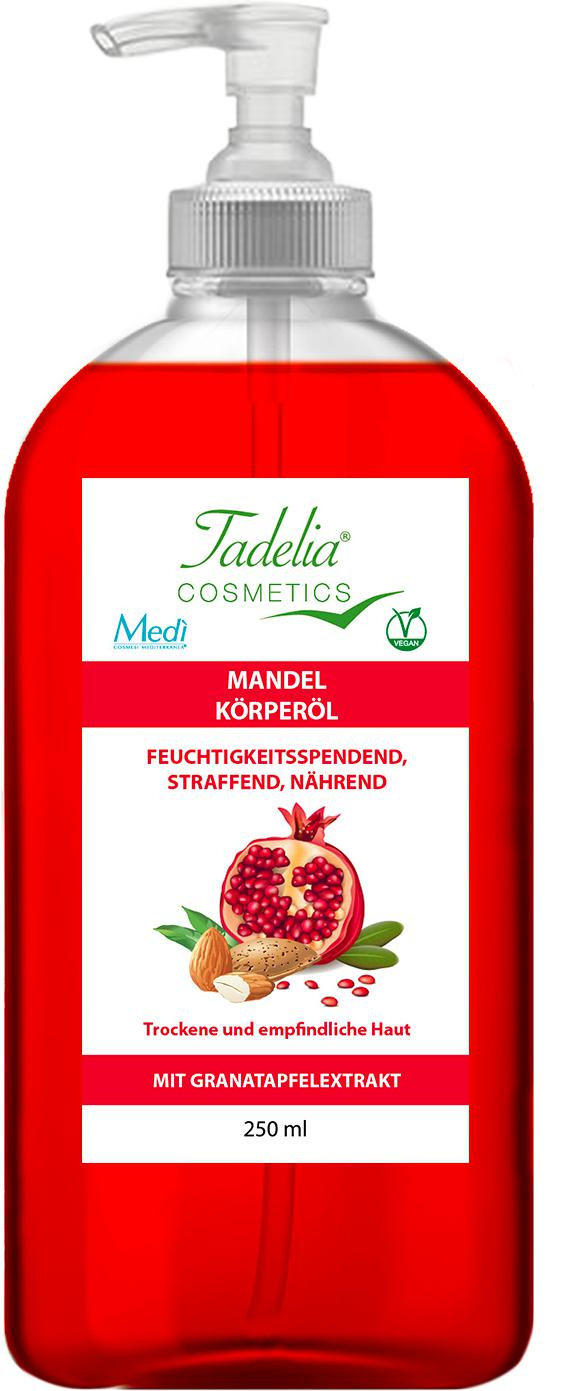 Tadelia® Mandel Körperöl mit Granatapfelextrakt 250 ml | Vegan Tadelia® Mandel Körperöl mit Granatapfelextrakt 250 ml | Vegan