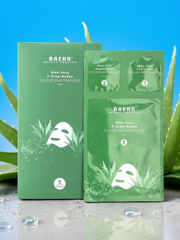 BAEHR BEAUTY CONCEPT Aloe Vera 3-Step-Maske, Sachet 1 Pack (5 Stk.)