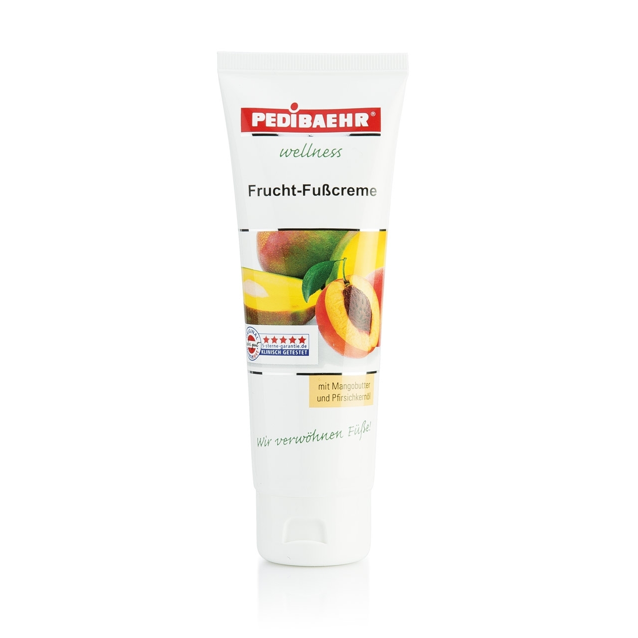 PEDIBAEHR - Wellness Frucht-Fußcreme mit Mangobutter und Pfirsichkernöl, 125 ml