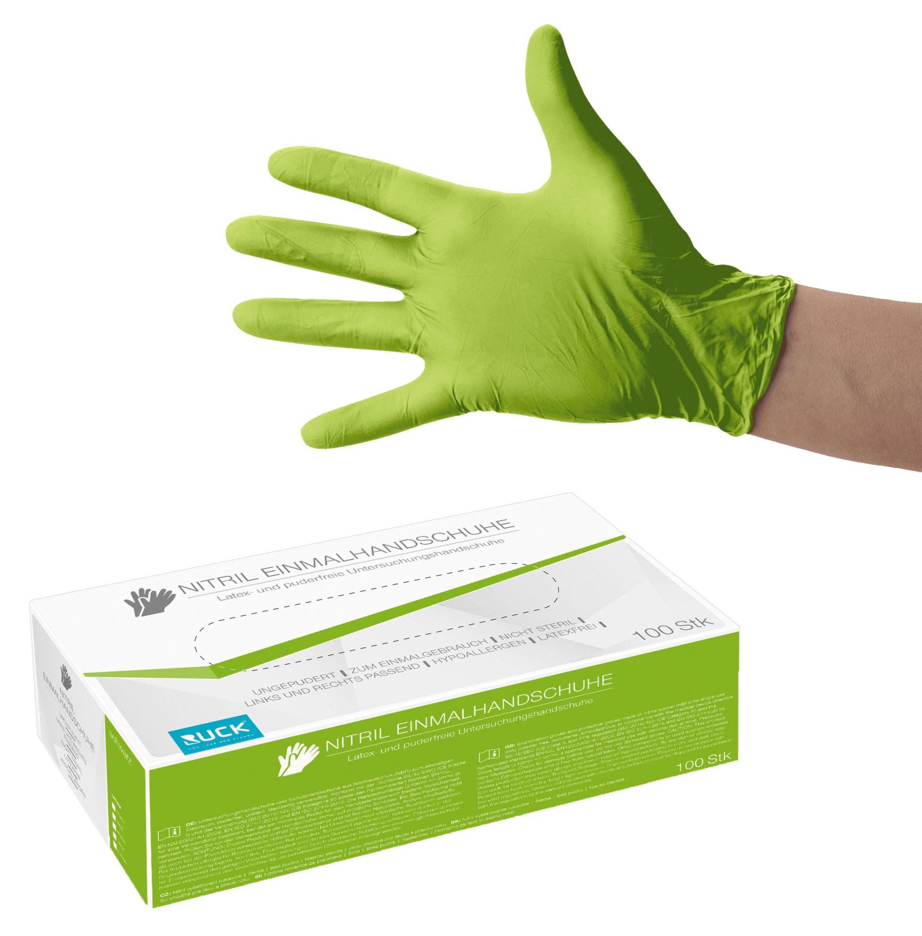 RUCK Nitril-Einmalhandschuhe grün | L groß 100 Stück