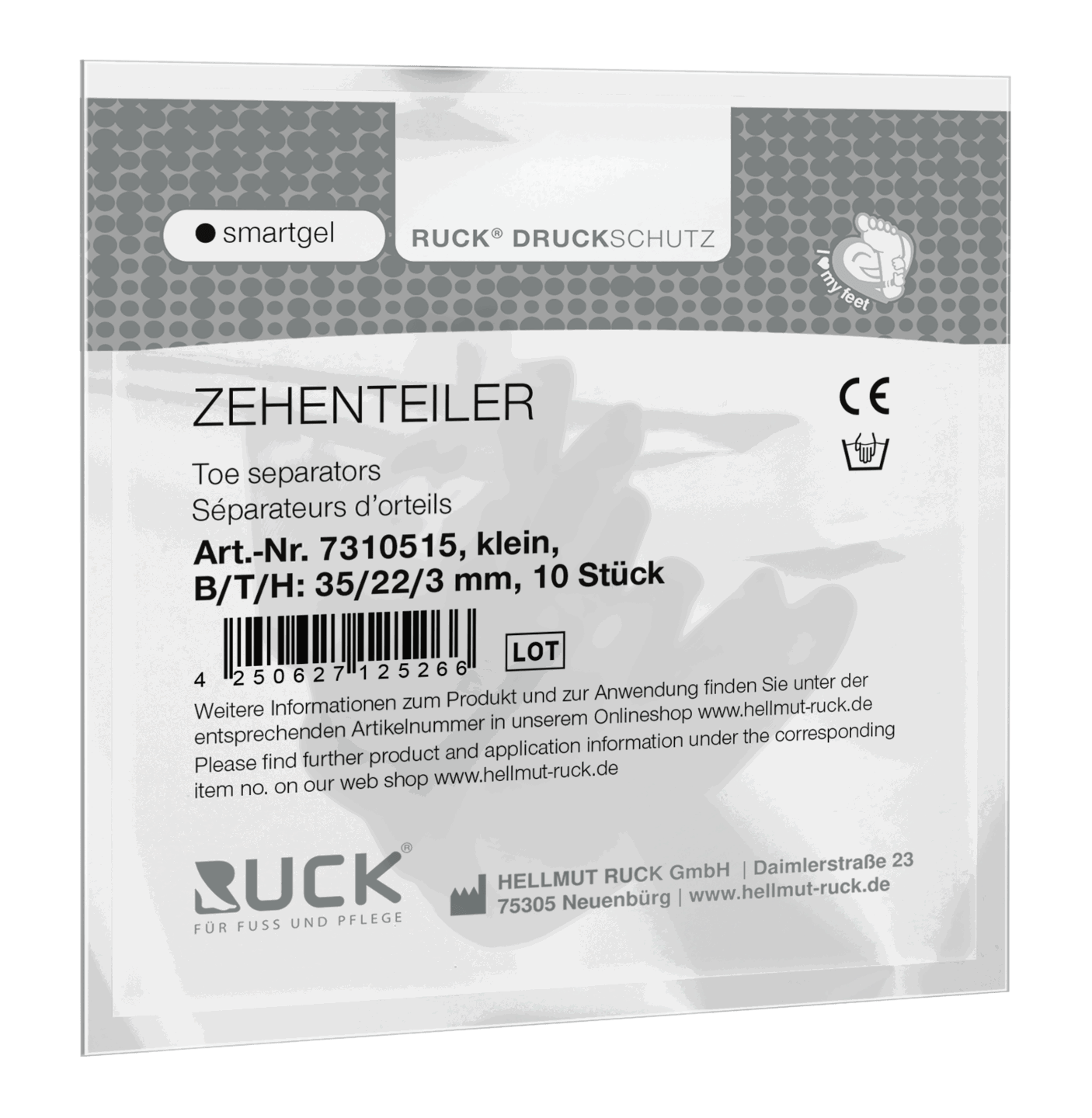 RUCK DRUCKSCHUTZ SmartGel Zehenteiler klein | 10 Stück