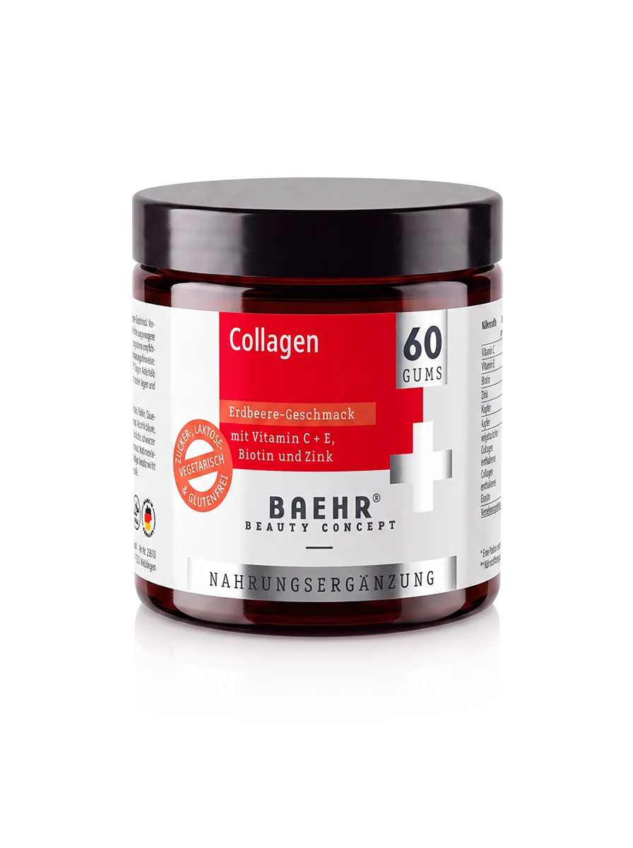 BAEHR Collagen Gums mit Vitamin C, E, Biotin und Zink, Erdbeere-Geschmack