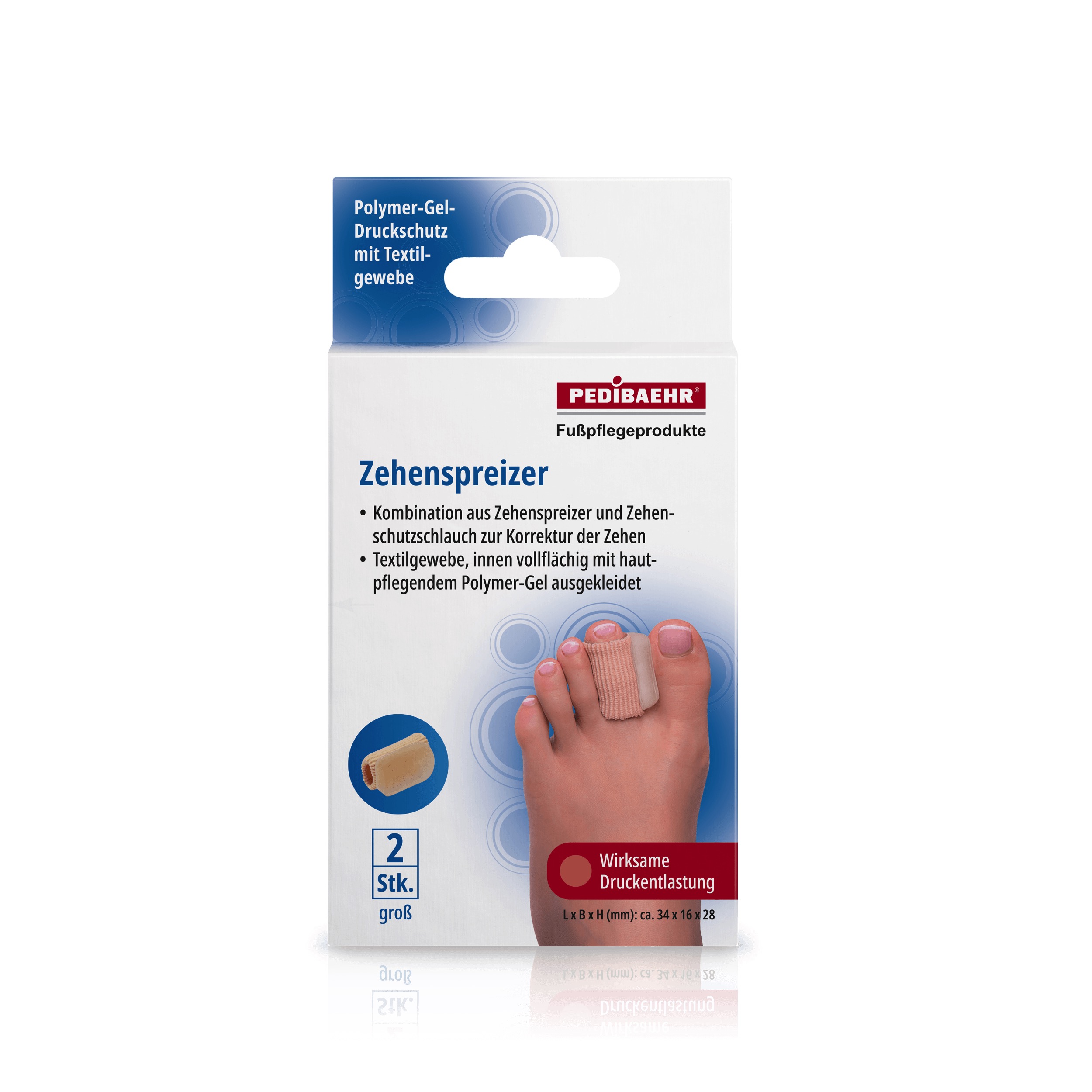 Pedibaehr Zehenspreizer mit Gel-Überzug, groß, 2 Stück Pedibaehr Zehenspreizer mit Gel-Überzug, groß, 2 Stück
