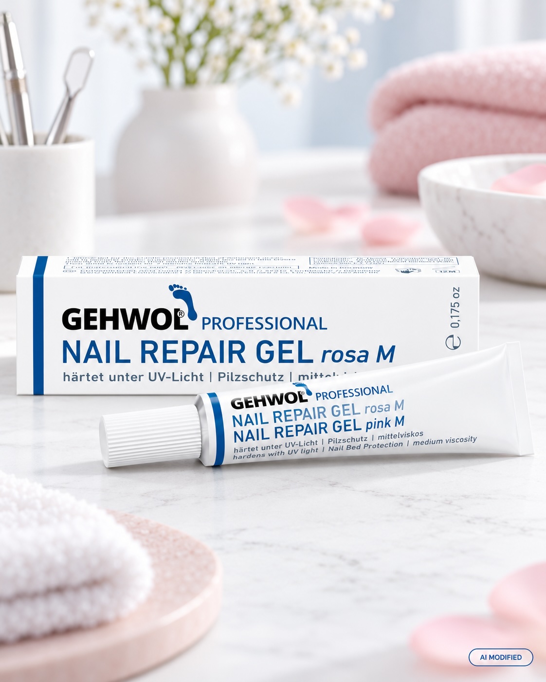 GEHWOL Nail repair Gel rosa M, mittelviskos 5 ml Tube