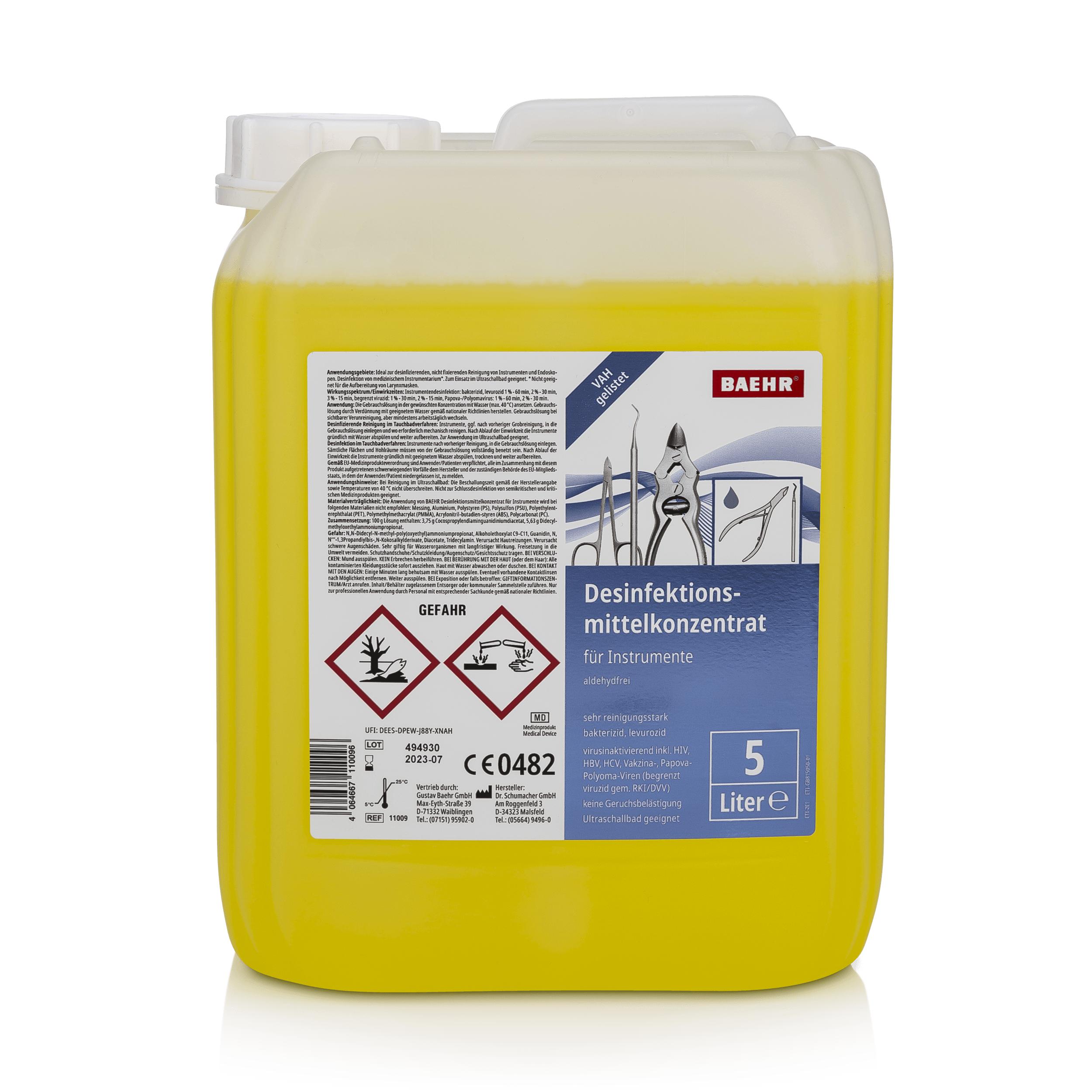 BAEHR Desinfektionsmittelkonzentrat für Instrumente 5000 ml BAEHR Desinfektionsmittelkonzentrat für Instrumente 5000 ml