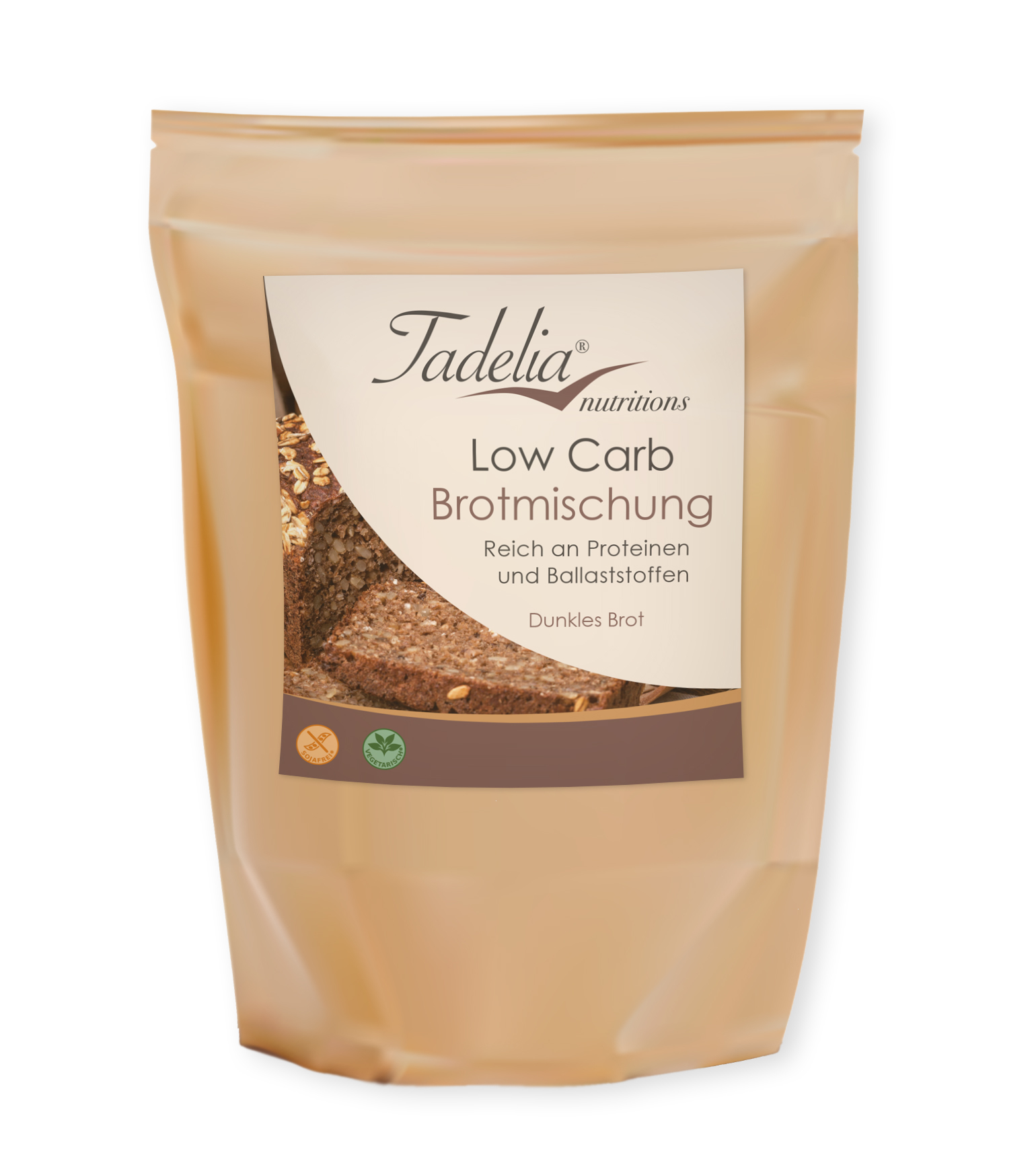 Tadelia® Low Carb dunkle Brotmischung reich an Proteinen und Ballaststoffen 250 g | HCG Stoffwechselkur