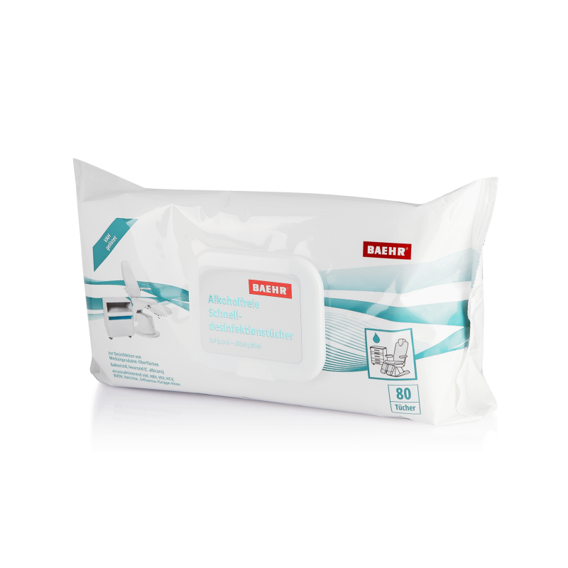 BAEHR Tücher zur Schnelldesinfektion | 80 Stück im Softpack