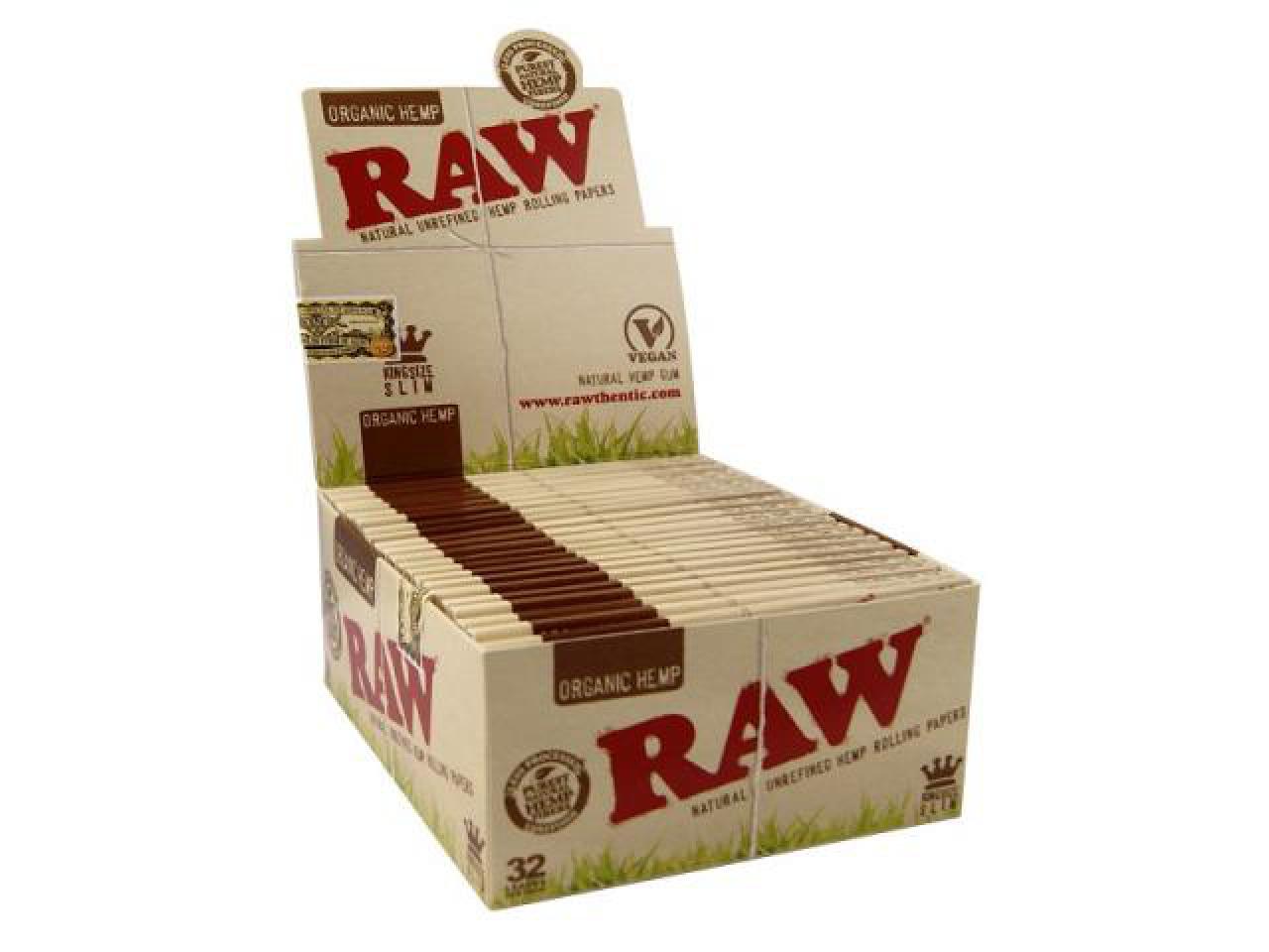RAW papers | Organic Hemp Kingsize Slim | 32 Blätter pro Packung