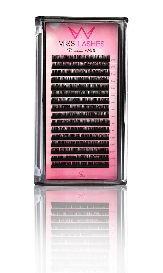 MISS LASHES - Premium Matt | Volumen | 0,10 | D | 12 mm MISS LASHES - Premium Matt | Volumen | 0,10 | D | 12 mm