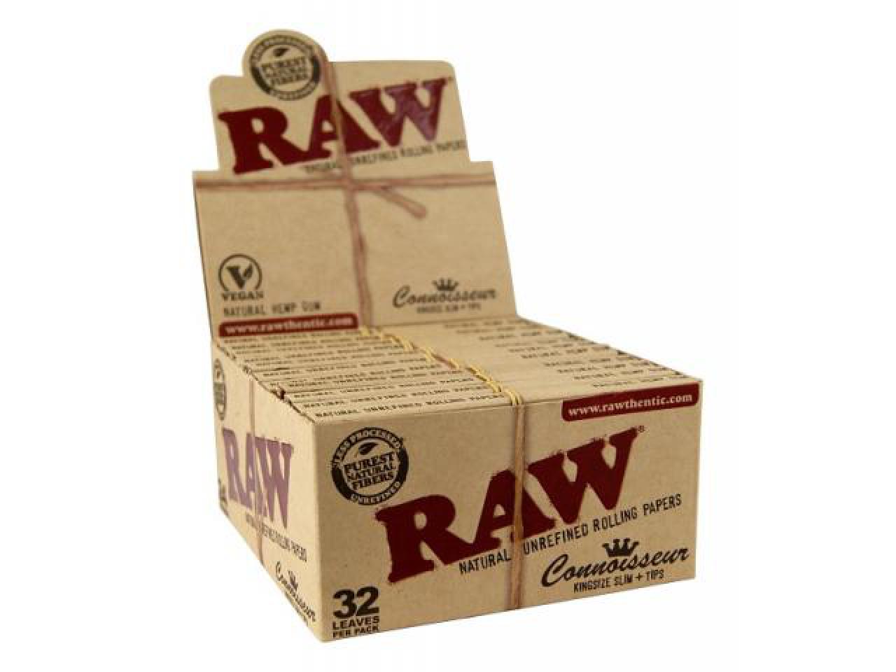 RAW papers | Connoisseur King Size Slim, inkl. Tips | 32 Blättchen