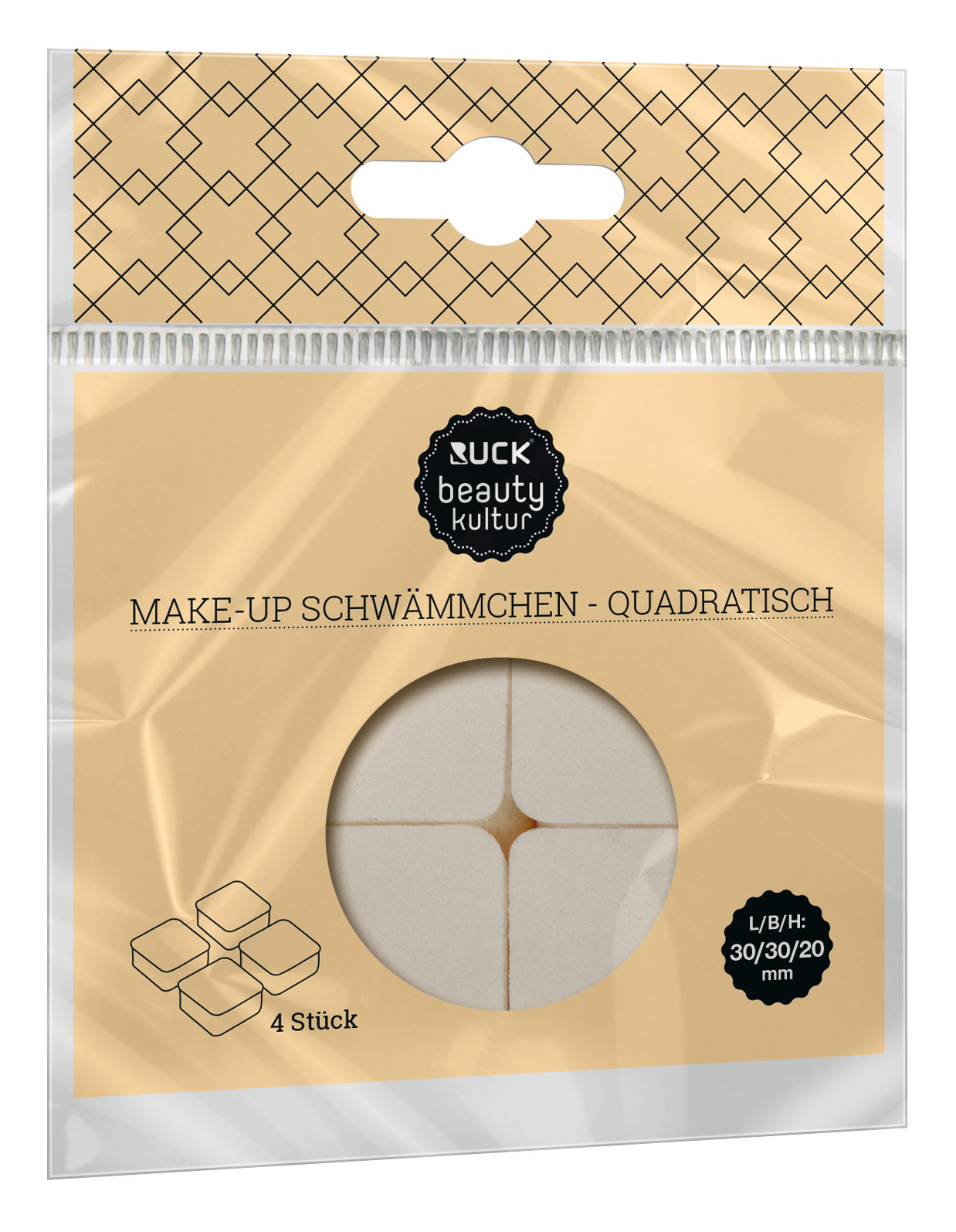 RUCK beautykultur Make-up Schwämmchen Quadrate | 4 Stück