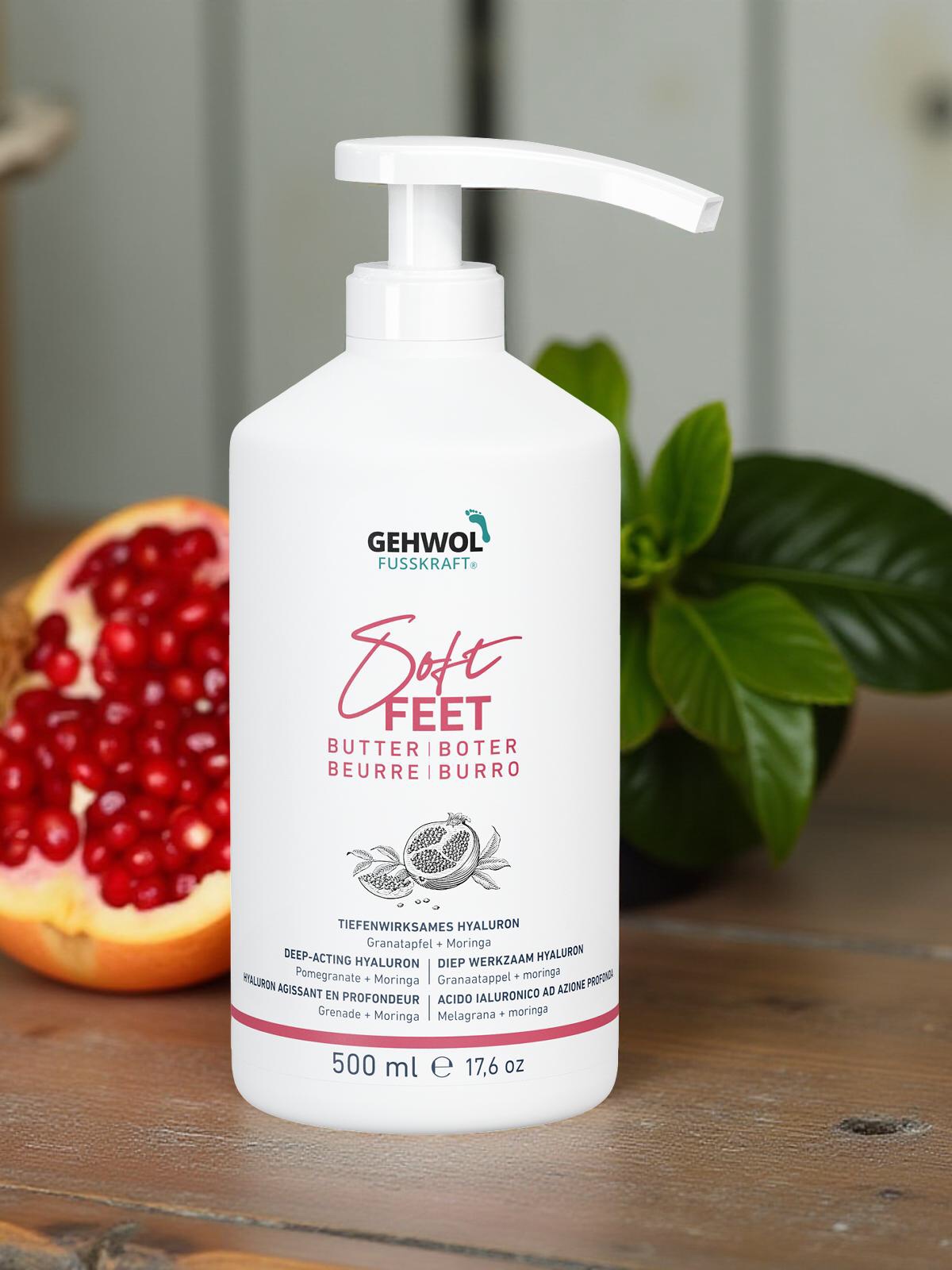 GEHWOL FUSSKRAFT Soft Feet Butter Granatapfel & Moringa | 500 ml