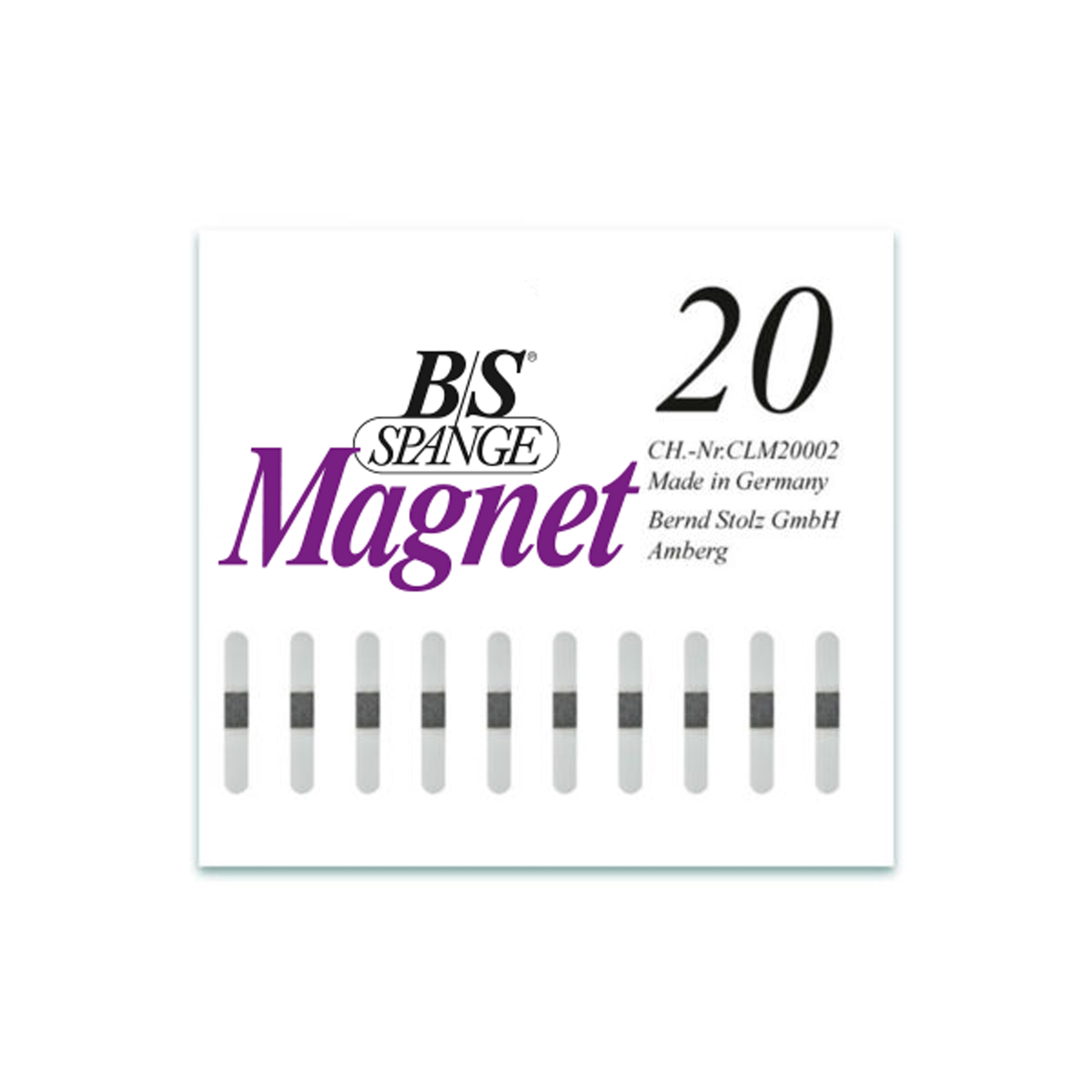 B/S Spangen Magnet Classic | Länge 20 Breite 3 mm 10 Stück