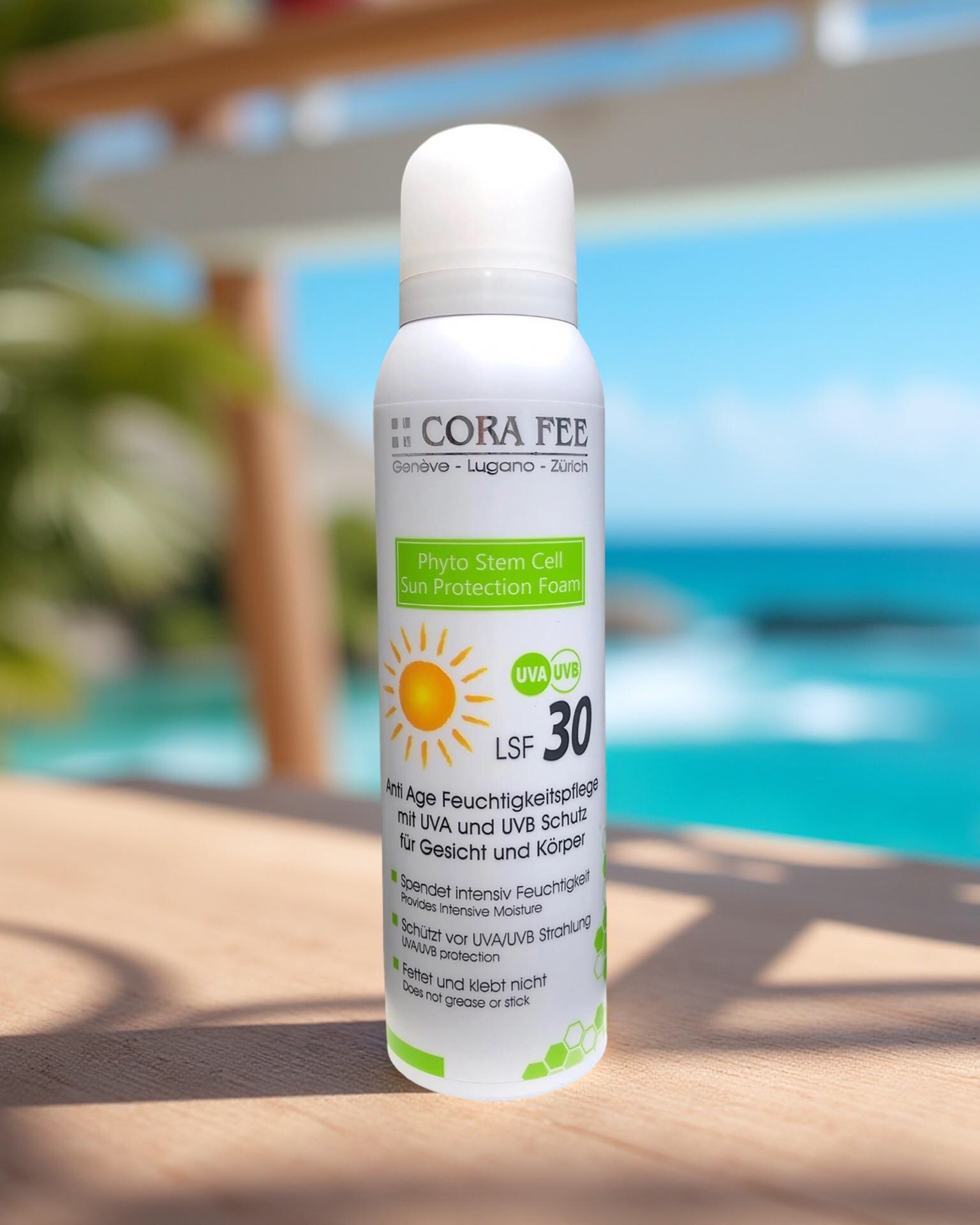 Cora Fee Phyto Stem Cell Sun Protection Foam LSF 30 | 150 ml Cora Fee Phyto Stem Cell Sun Protection Foam LSF 30 | 150 ml