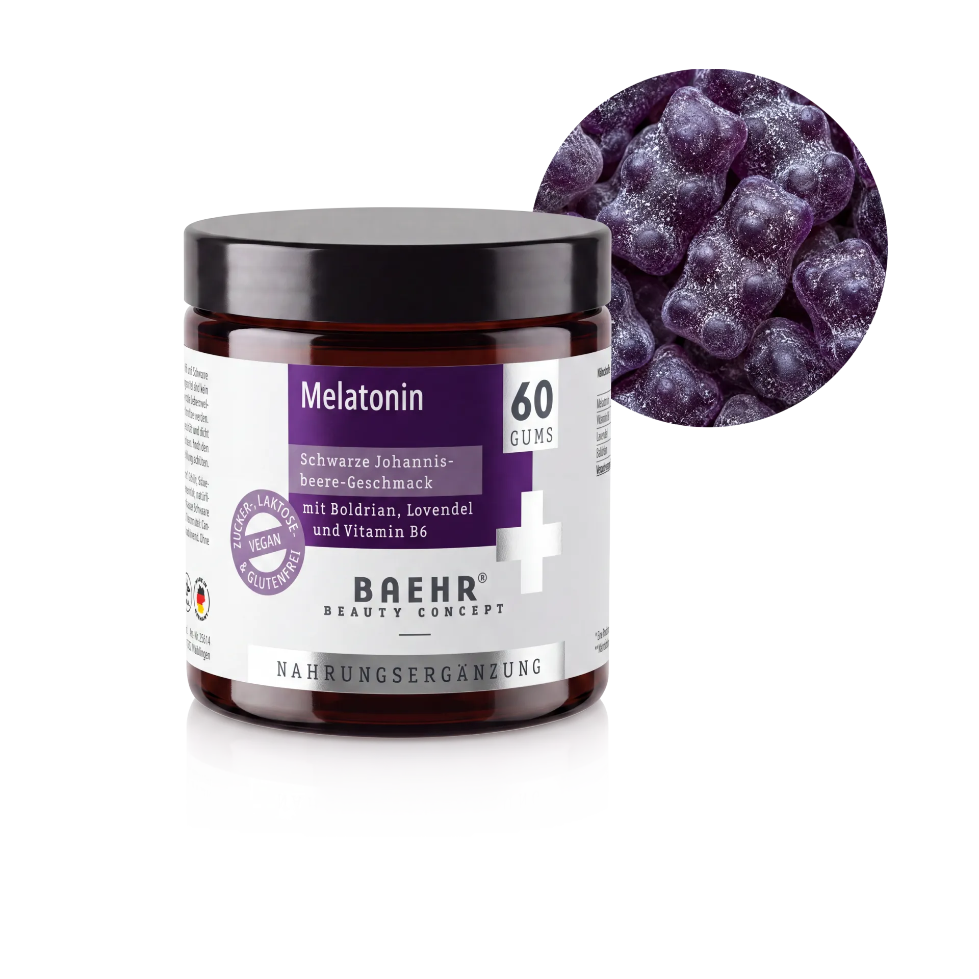 BAEHR Melatonin Gums mit Baldrian, Lavendel und Vitamin B6