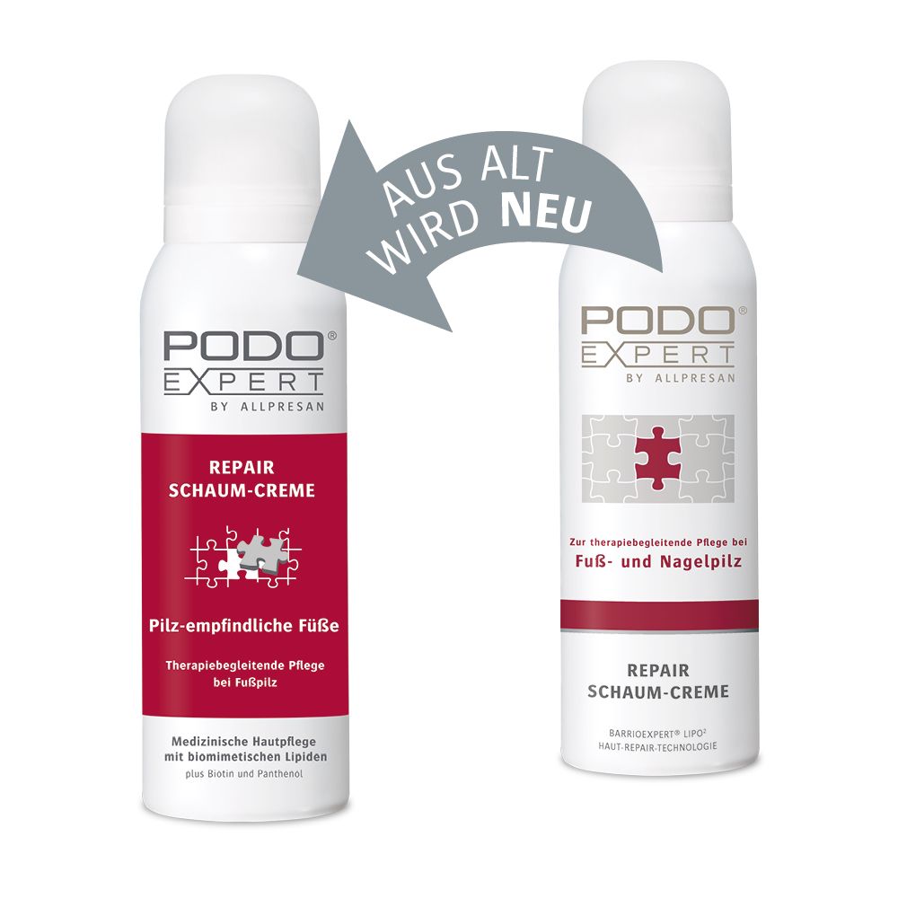 Allpresan PODOEXPERT Repair Schaum-Creme, therapiebegleitende Pflege bei Fußpilz, 125 ml