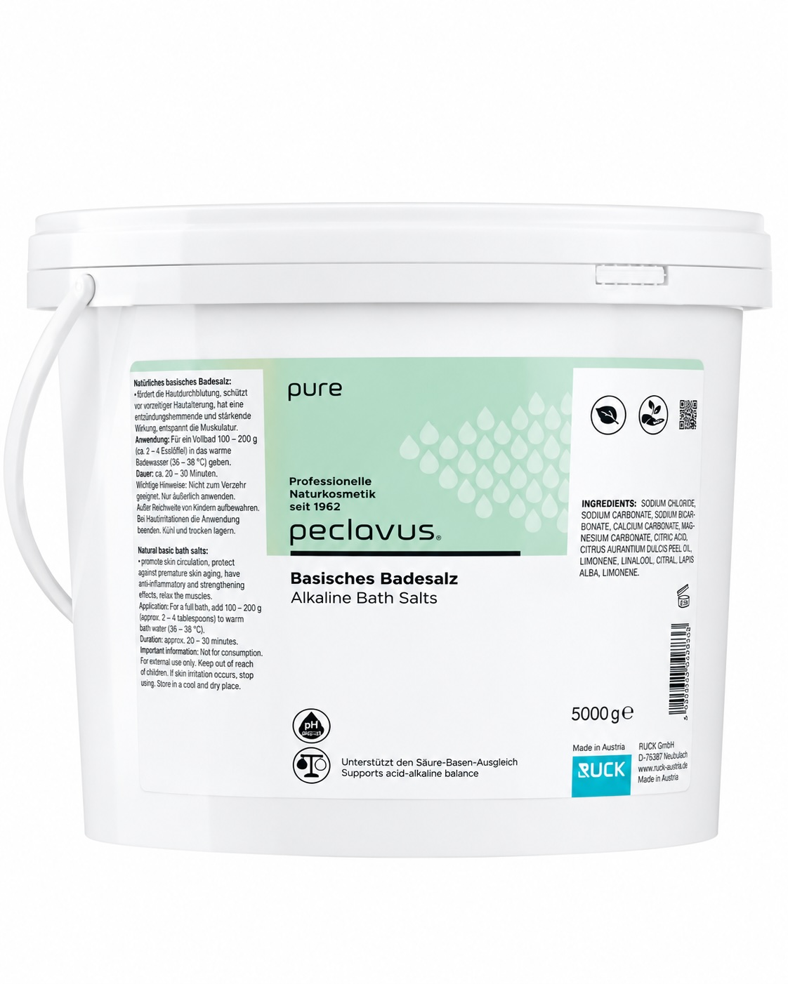 Peclavus pure Basisches Badesalz 5 kg