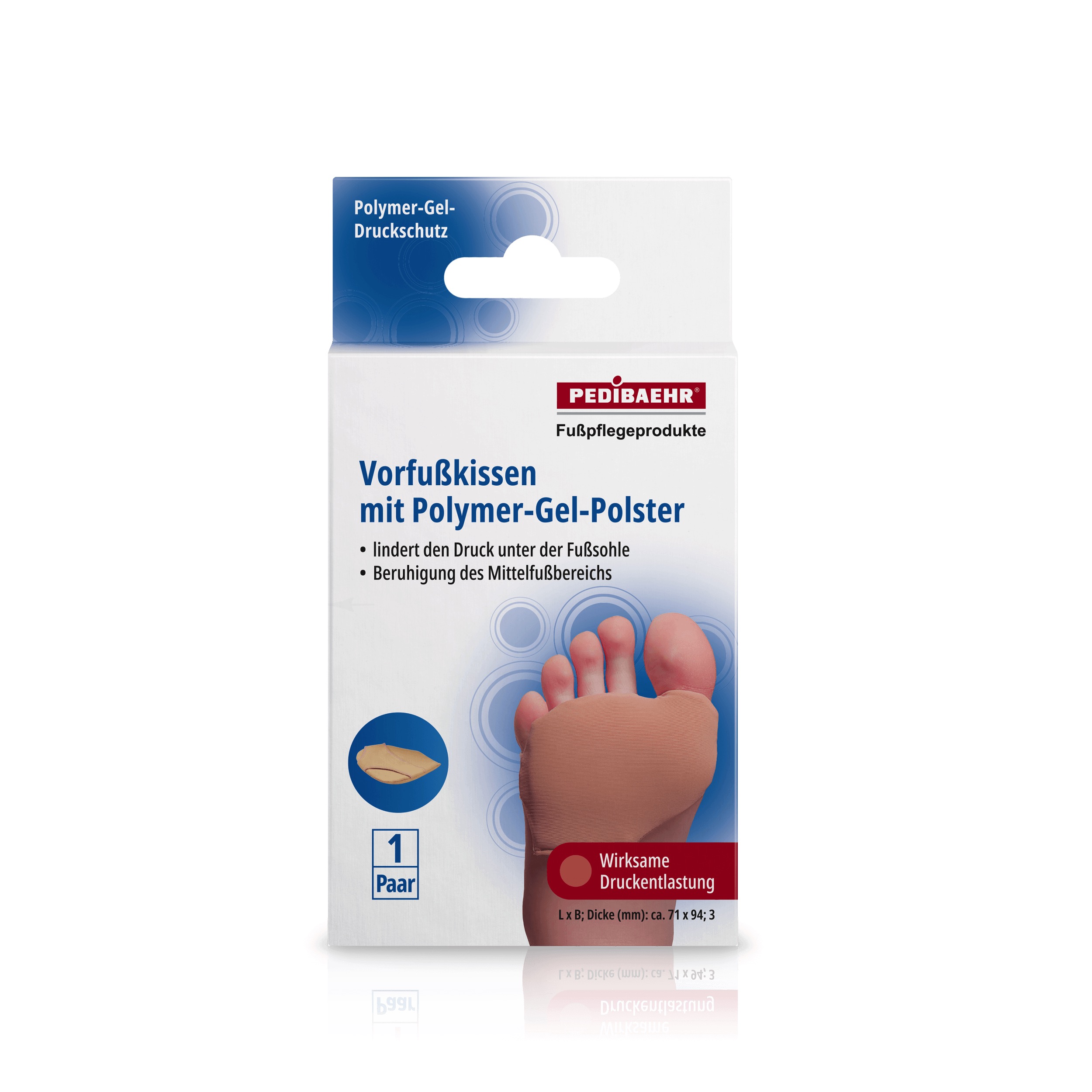 Pedibaehr Vorfußkissen mit Polymer-Gel-Polster, rechts/links, 1 Paar Pedibaehr Vorfußkissen mit Polymer-Gel-Polster, rechts/links, 1 Paar