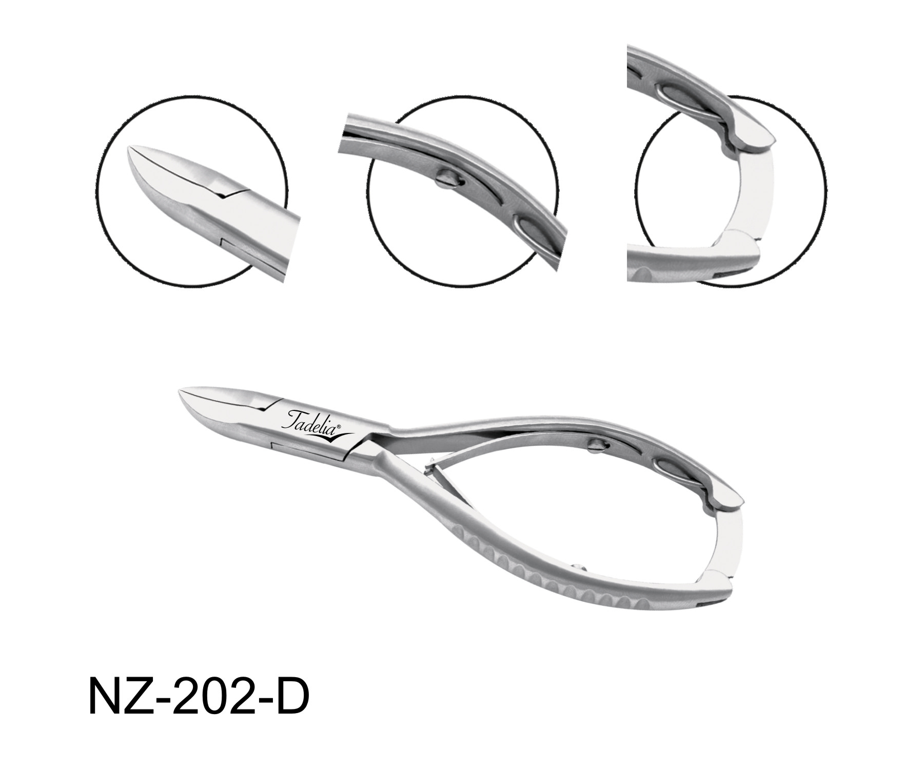 Tadelia® Professional Nagelzange für diabetische Fußpflege | NZ-202-D | Länge 11,5 cm Schneide 15 mm 