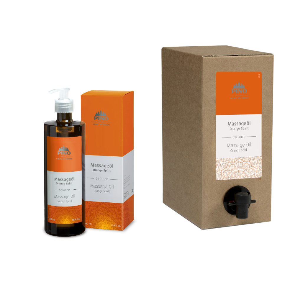 PINO naturreine Aroma Massageöle Orange Spirit - balance 0,5 l PINO naturreine Aroma Massageöle Orange Spirit - balance 0,5 l