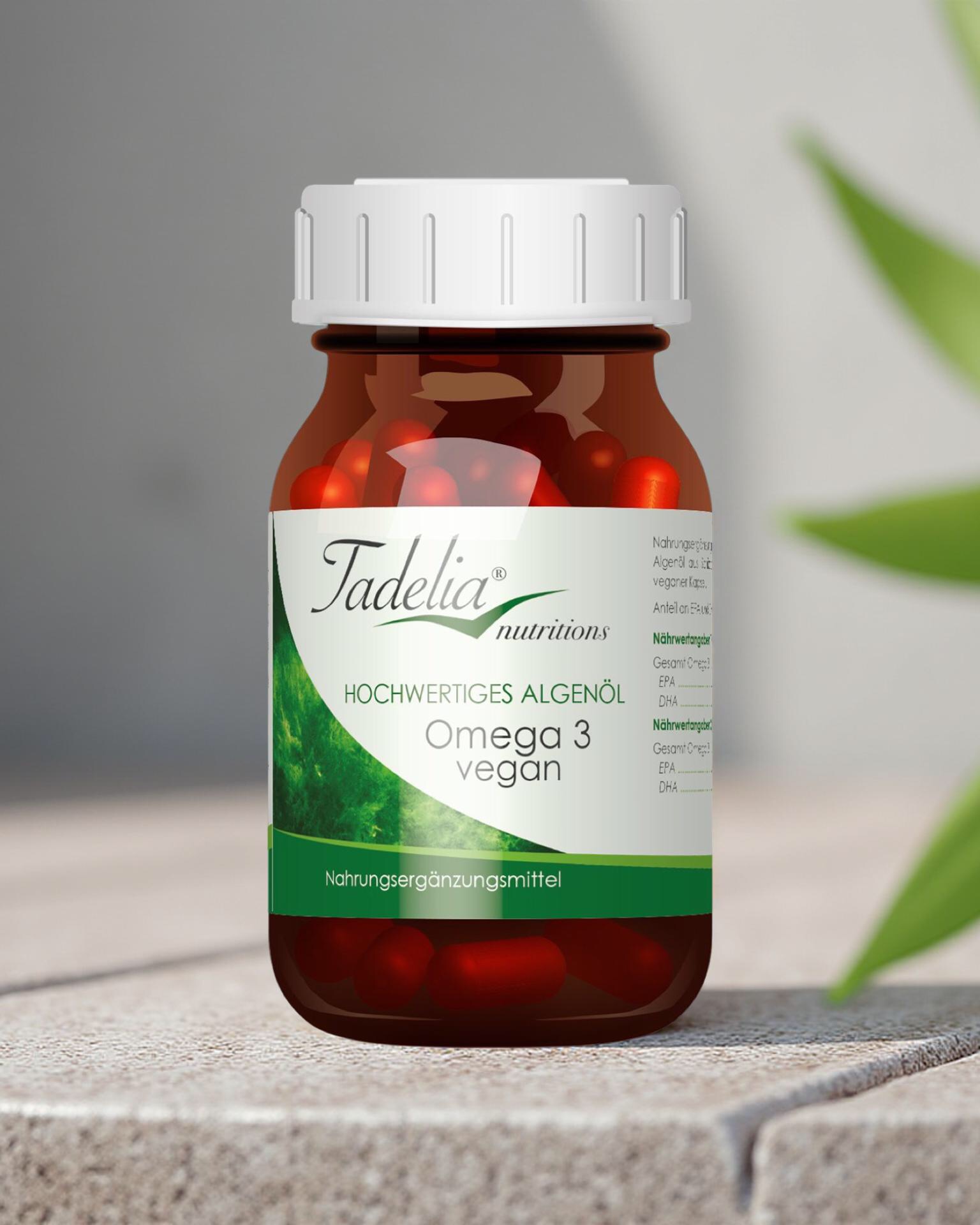 Tadelia®  Omega 3 vegan hochwertiges Algenöl 60 Kapseln | 49,5 g Tadelia®  Omega 3 vegan hochwertiges Algenöl 60 Kapseln | 49,5 g