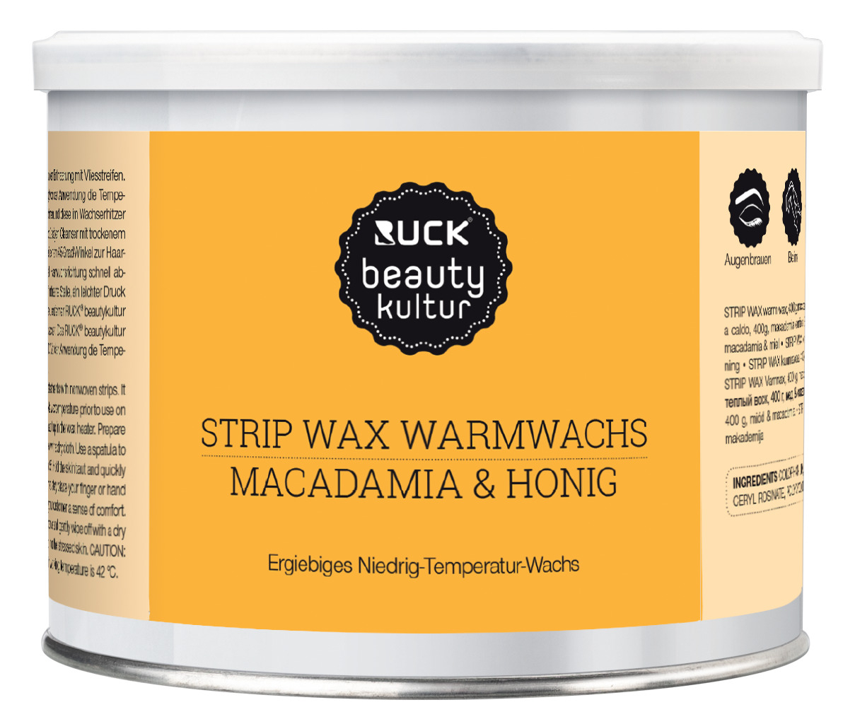 RUCK beautykultur STRIP WAX Warmwachs | Macadamia & Honig | 400 g