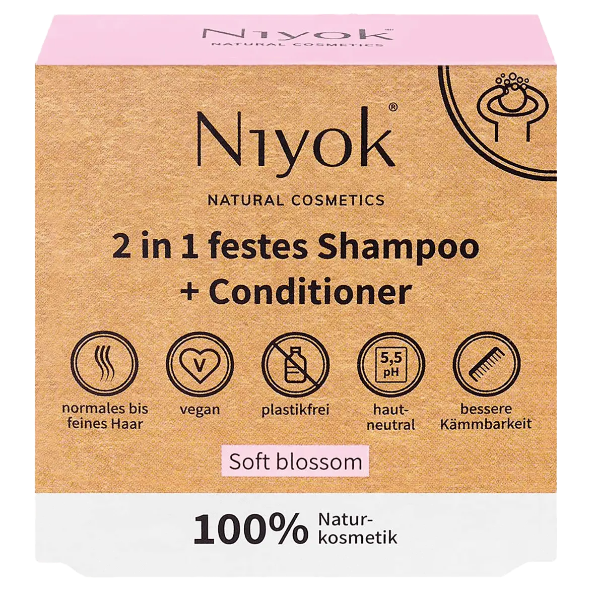 Niyok Festes Shampoo + Conditioner, 80 g, SOFT BLOSSOM