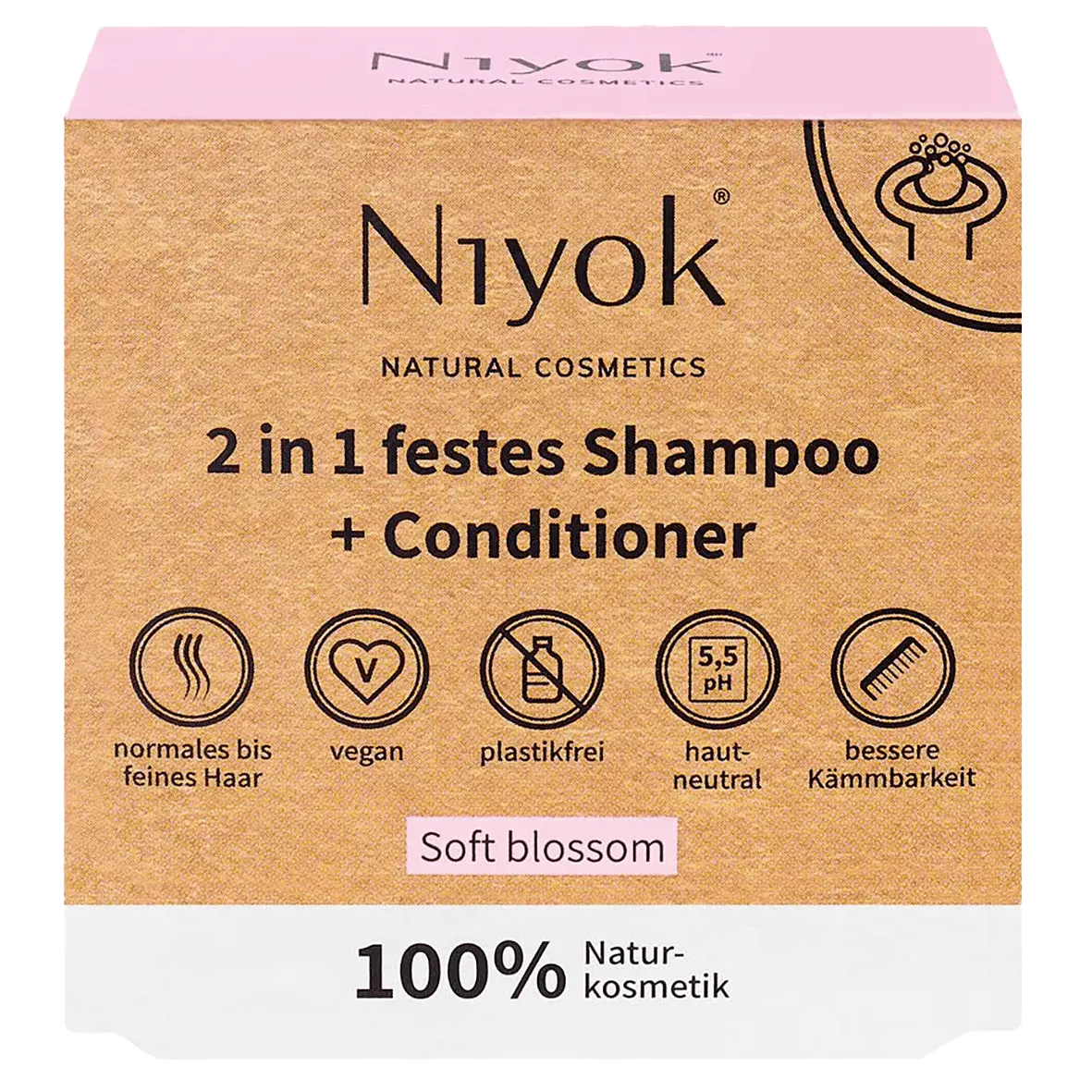 Niyok Festes Shampoo + Conditioner, 80 g, SOFT BLOSSOM Niyok Festes Shampoo + Conditioner, 80 g, SOFT BLOSSOM