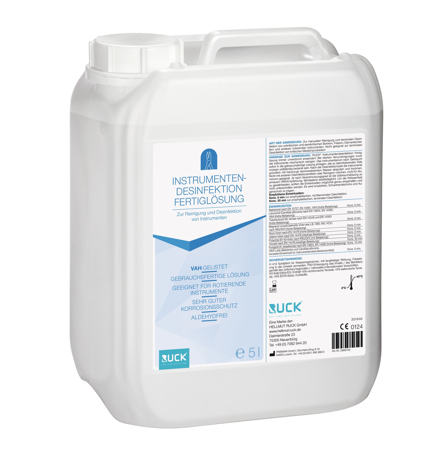 RUCK Instrumentendesinfektion Fertiglösung | 5 Liter RUCK Instrumentendesinfektion Fertiglösung | 5 Liter