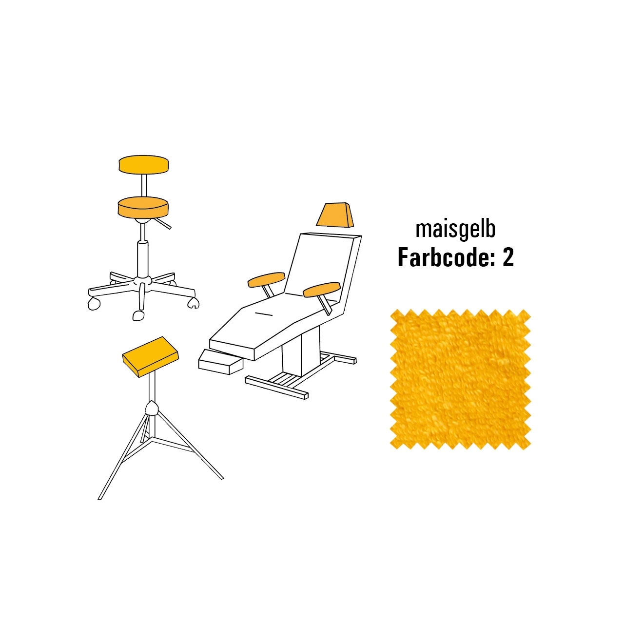 BAEHR Hockerbezug MEDIUM, maisgelb bis Ø 42cm