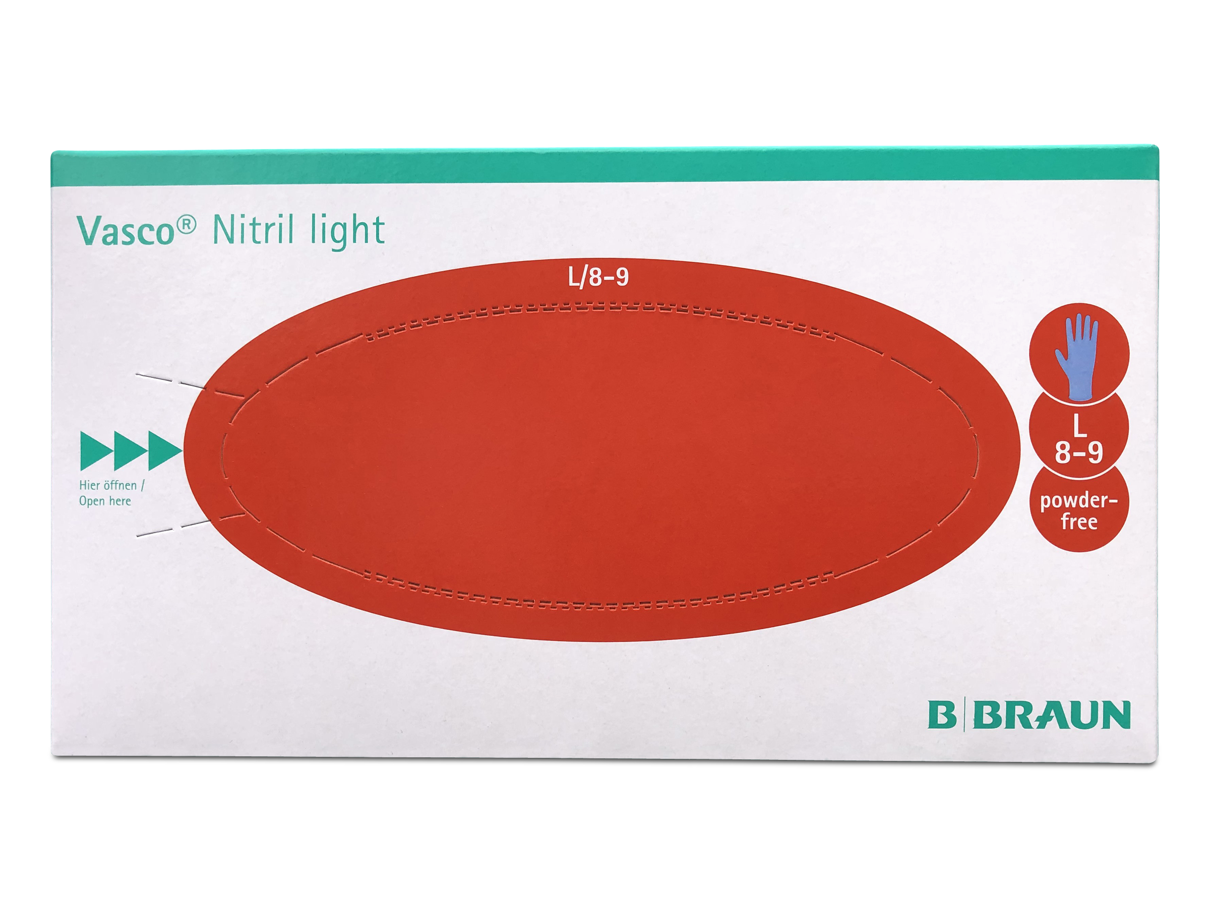 BRAUN Vasco Nitril light Einmalhandschuhe weiß | Größe L 100 Stück