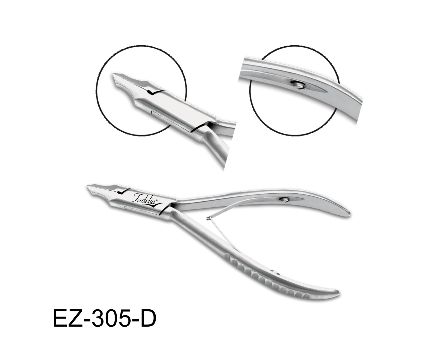 Tadelia® Professional Eckenzange für diabetische Fußpflege | EZ-305-D | Länge 13 cm Schneide 13 mm 