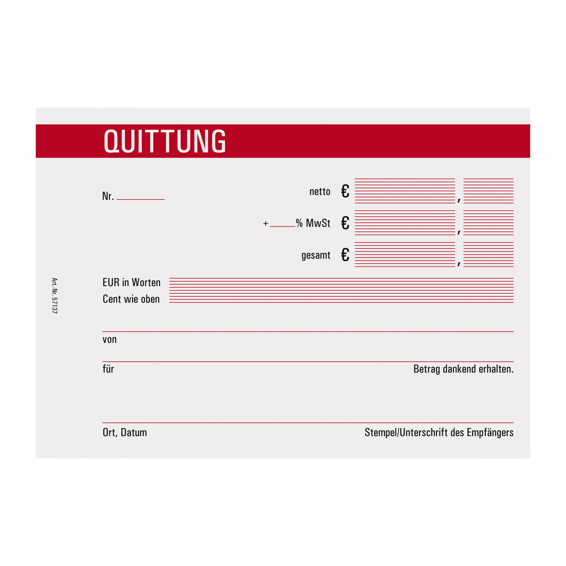 BAEHR Quittungsblock DIN A6 Block 25 Blatt BAEHR Quittungsblock DIN A6 Block 25 Blatt