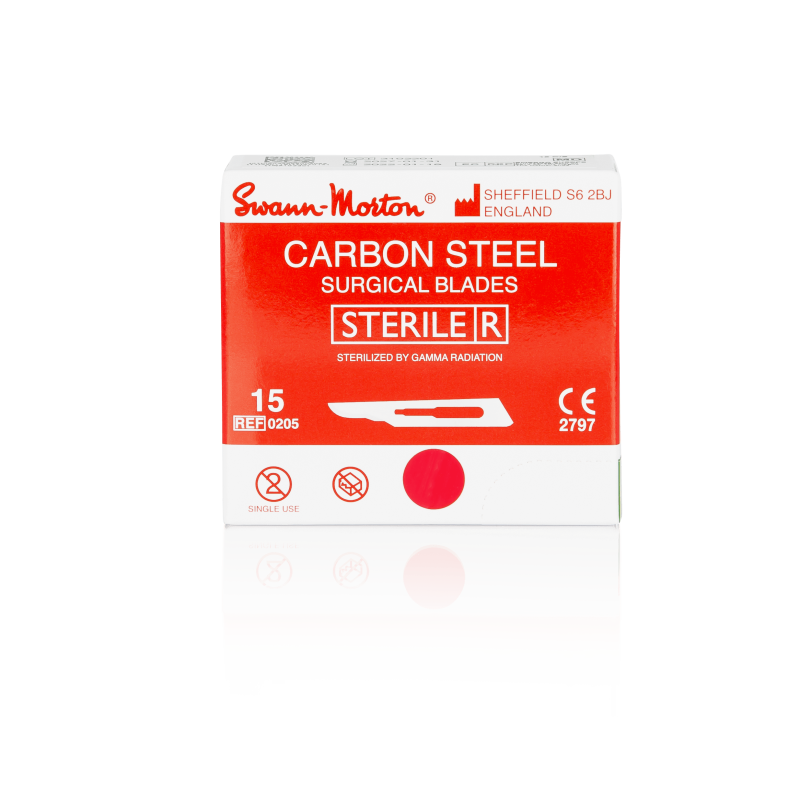SWANN-MORTON Carbonstahl-Klingen Nr. 15 steril (100 Stück)